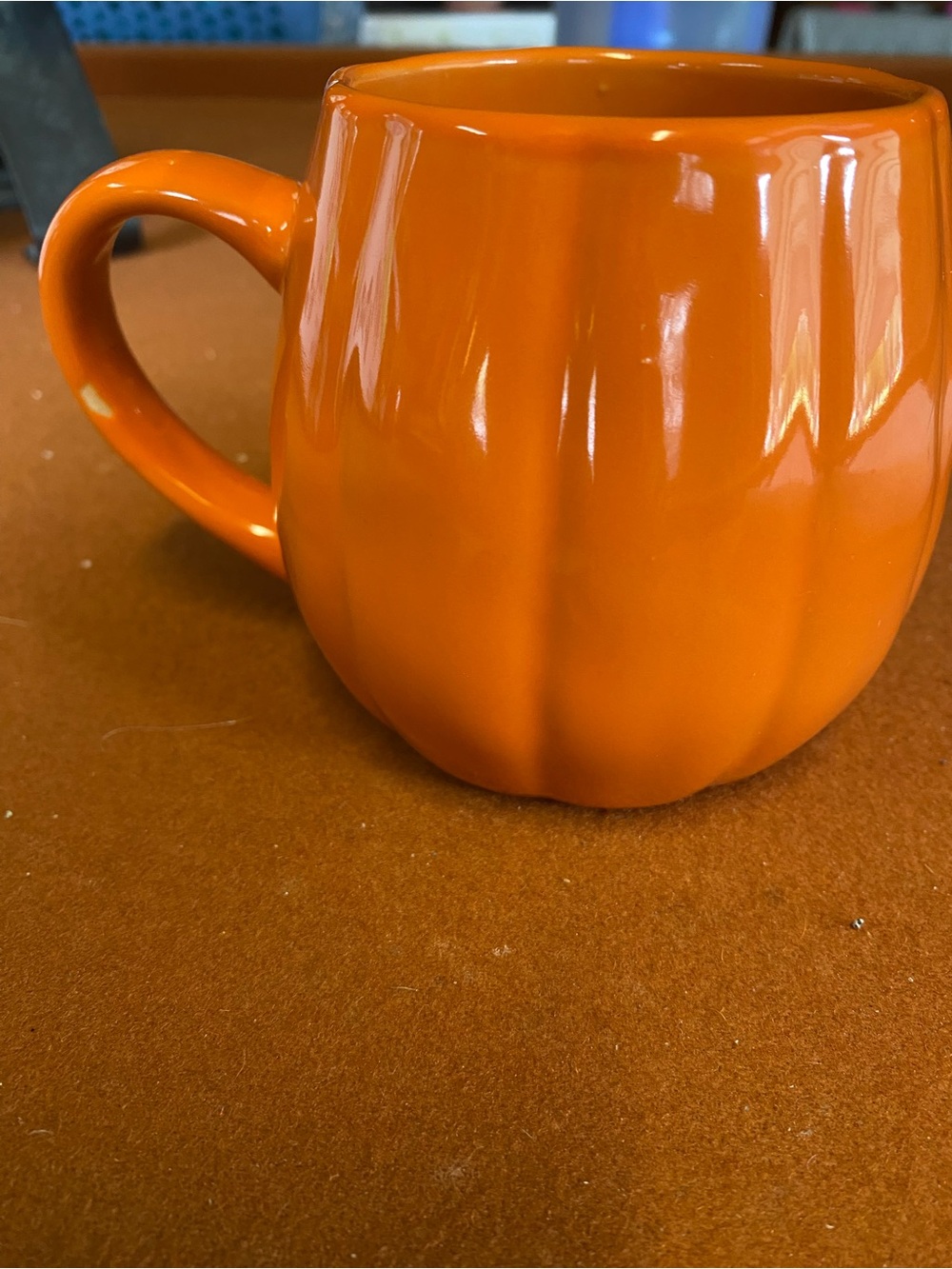 Orange Ceramic Pumpkin Coffee Mug
